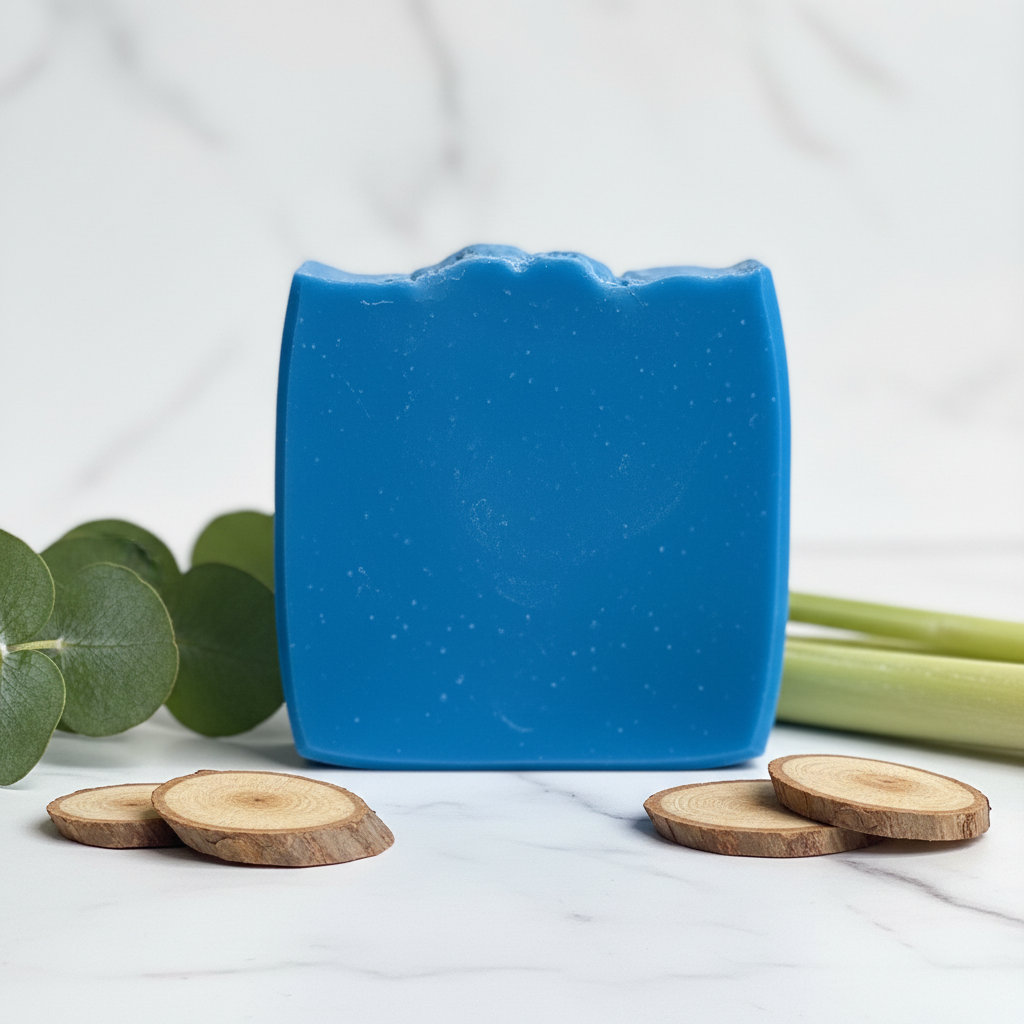 Blue Tallow Soap - White Marble Product Shot